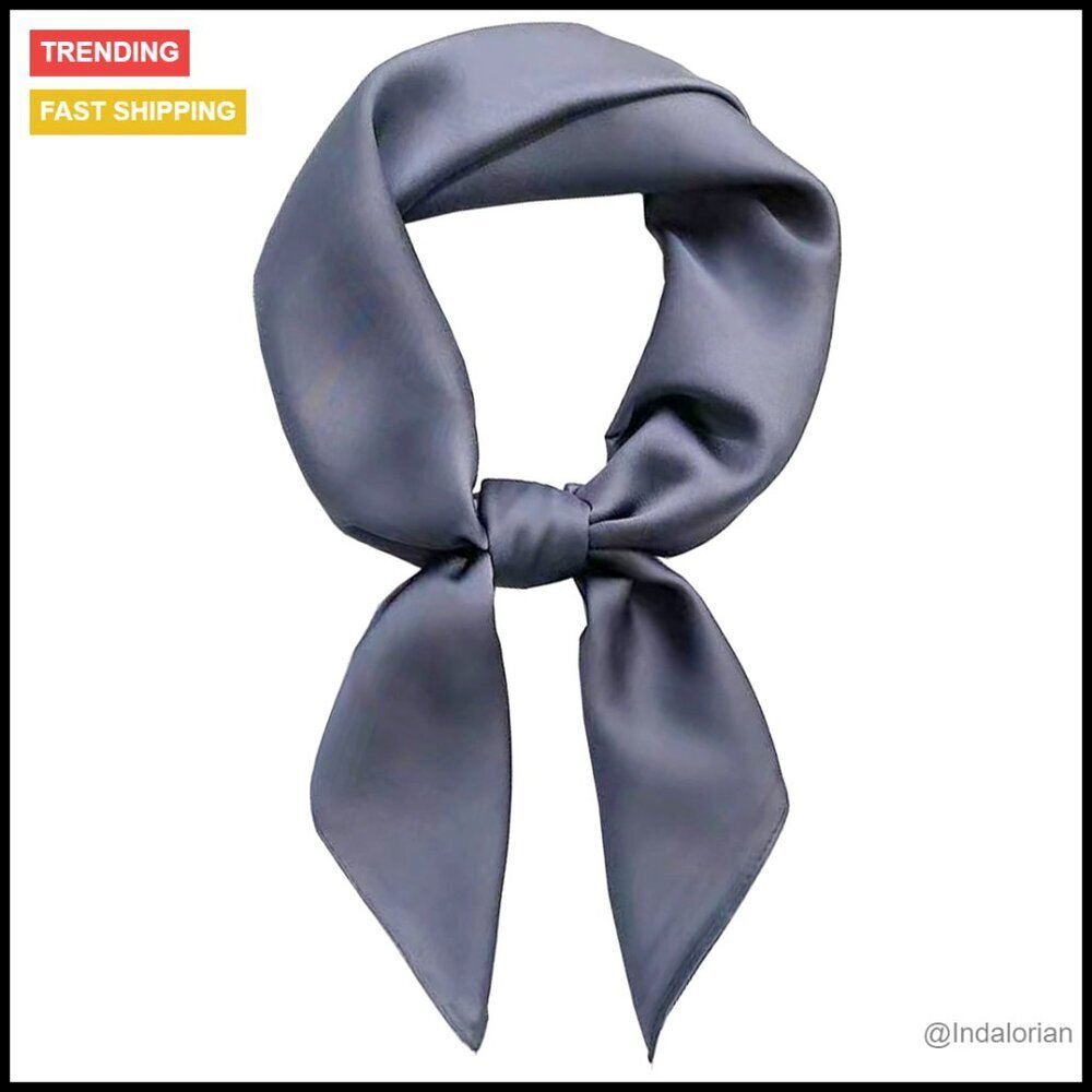 Satin Square Scarf Retro 50s Style Multi-Purpose Hair Neck Accessory